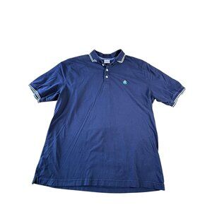 Brooks Brothers Polo Shirt 1818 Short Sleeve Mens XL Blue w/ white trim Cotton